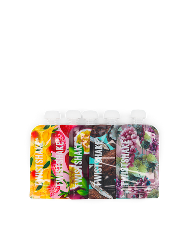 Squeeze Bag 5 Pack 220ML Diseño de Frutas - Twistshake Panama